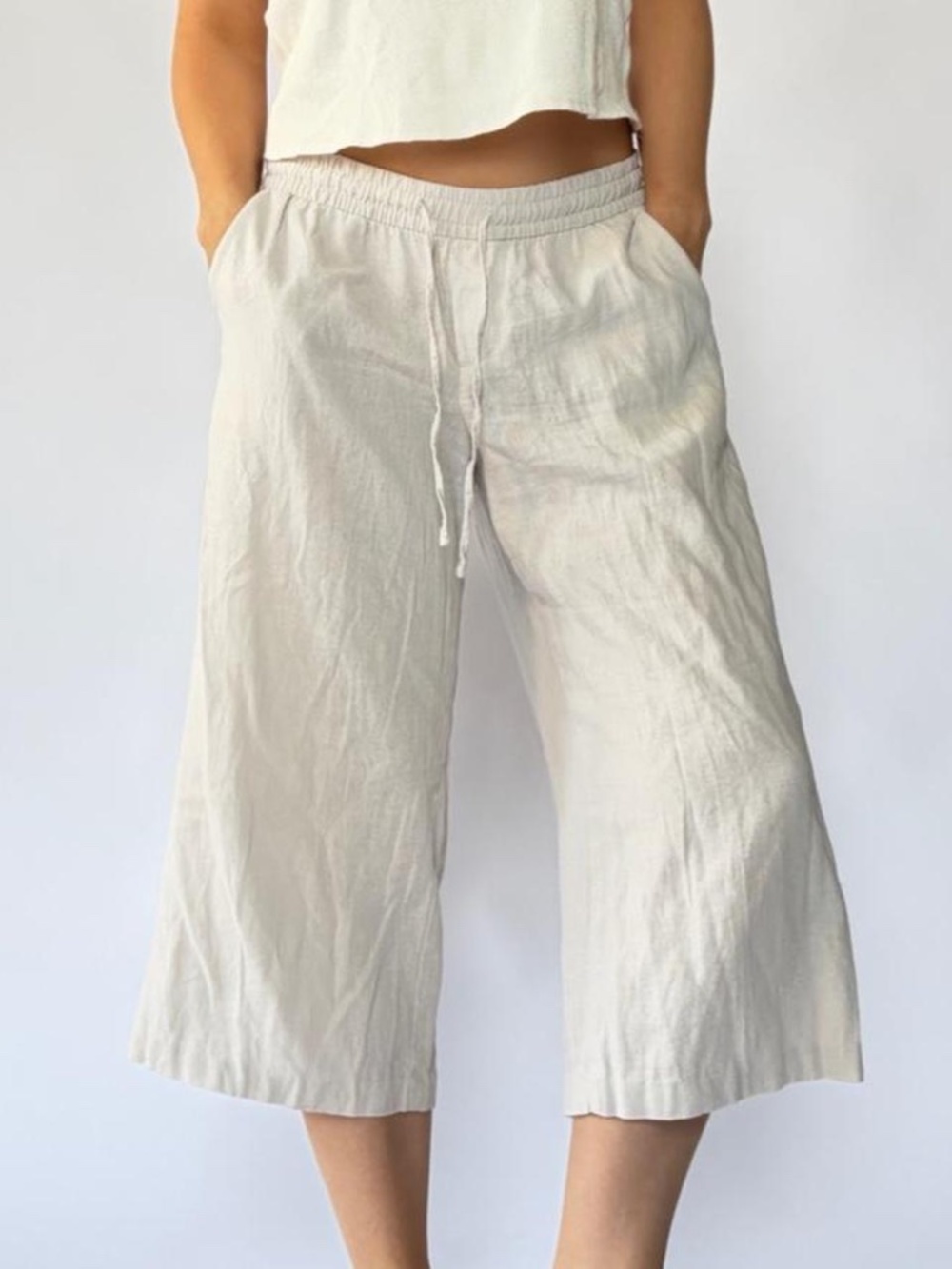 Linen Capris Low Rise Medium H&M